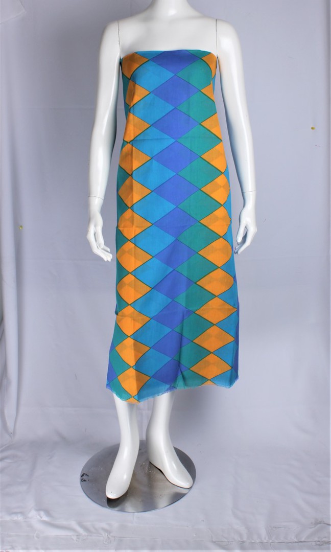 Alice & Lily 100% COTTON  full length sarong HARLEQUIN blue STYLE : SC/HAR/BLUE image 0
